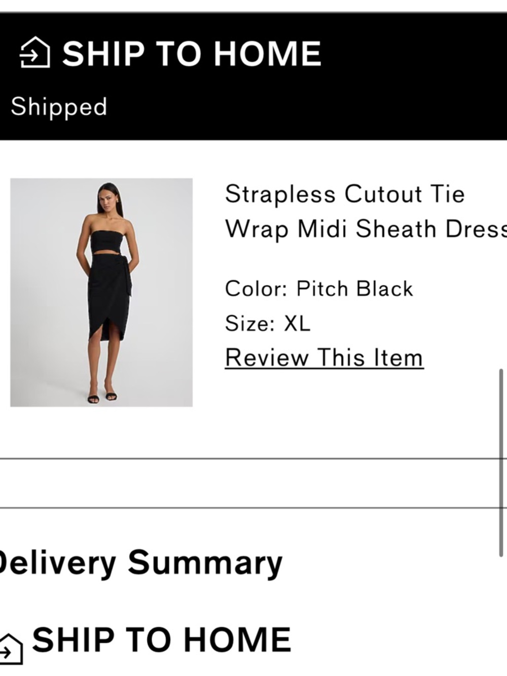 Express Strapless Black Wrap-Front Pencil Dress